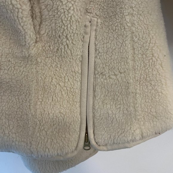 J. Crew Zip-up Plush Fleece Teddy Coat, Scottish Lamb, Size M - Picture 7 of 8